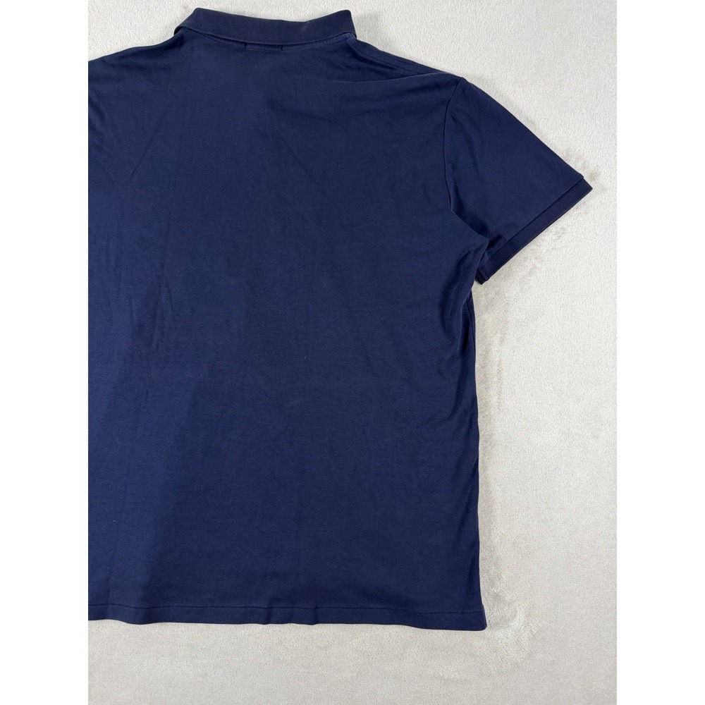 Polo Ralph Lauren Custom Slim Fit Polo Shirt Mens XL Blue Cotton Mesh Brown Pony - Picture 12 of 16